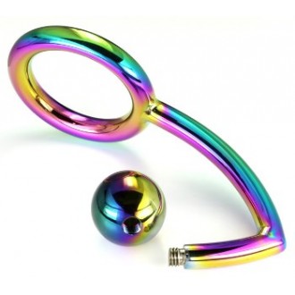 BQS - Penisring med Analkule, Regnbue