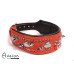 Avalon - QUEST - Collar med spisse nagler og strass - Rød og sort