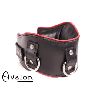 Avalon - CONQUER - Collar med god polstring, Svart og Rødt 