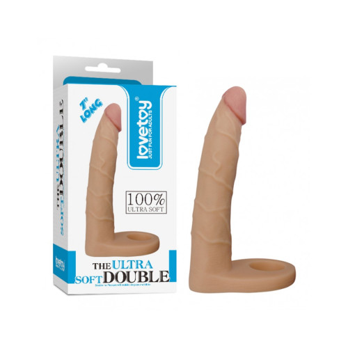 Lovetoys - The ultra soft double 7" - Dildo for dobbelpenetrering Lovetoys - The ultra soft double 7" - Dildo for dobbelpenetrering