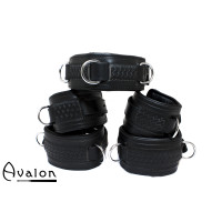 Avalon - LUST - Collar og Cuffs, 5 deler, Sort
