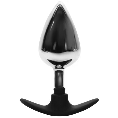 BQS - Metall Buttplug med Avlang Silikonstopper - Large BQS - Metall Buttplug med Avlang Silikonstopper - Large