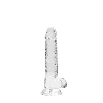 Realrock – Crystal Clear – Realistisk Dildo med Pung – Transparent - 17 cm