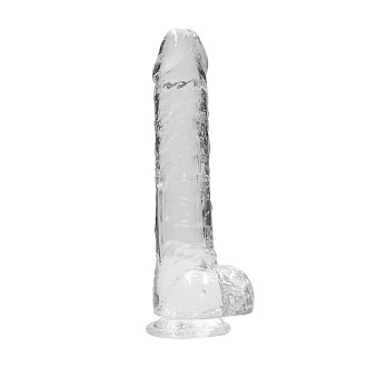 Realrock – Crystal Clear – Realistisk Dildo med Pung – Transparent - 23 cm