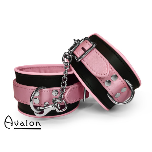 Avalon - ALCHEMY - Polstrede Fotcuffs - Lys Rosa og sort