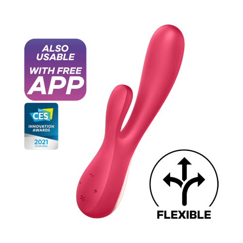 Satisfyer Mono Flex - Rabbitvibrator med app - Red berry 
