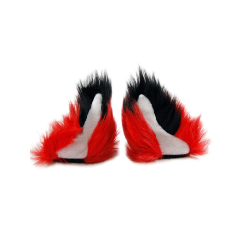 BQS - Ører - Rød og sort BQS - Ører - Rød og sort