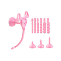 BQS - Rosa Kyskhetsbelte med Utskiftbare Penisplugger og Hetter