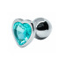 BQS - Buttplug med Hjertekrystall - Lys Blå - Medium BQS - Buttplug med Hjertekrystall - Lys Blå - Medium