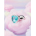 BQS - Buttplug med Hjertekrystall - Lys Blå - Medium BQS - Buttplug med Hjertekrystall - Lys Blå - Medium