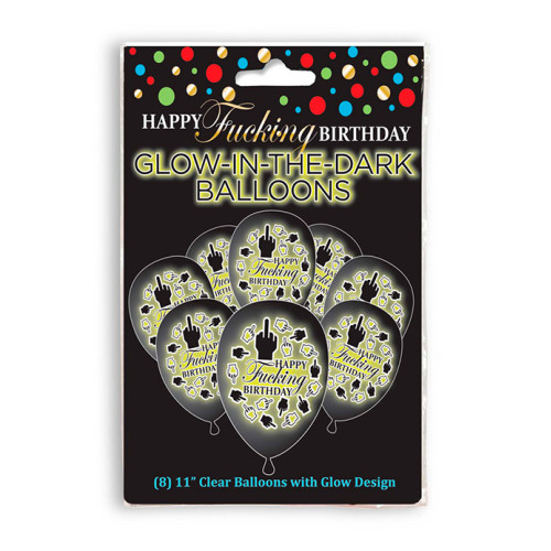 Glitterati - Glow In The Dark Ballonger - Happy Fucking Birthday