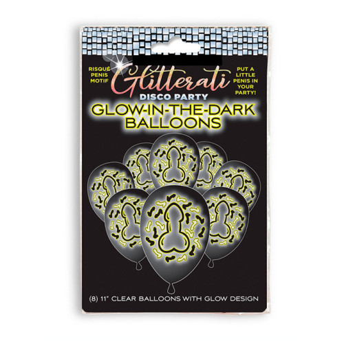 Glitterati - Glow In The Dark Ballonger - Penis motiv