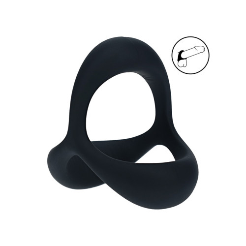 Levelz - Tri Ergo - Silikon Tri Penisring - Sort