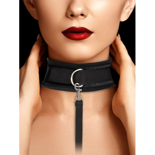 Ouch! Velvet Collar med bånd - sort Ouch! Velvet Collar med bånd - sort