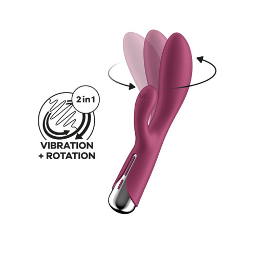 Satisfyer - Spinning Rabbit - Rabbitvibrator med rotasjoner - Rød Satisfyer - Spinning Rabbit - Rabbitvibrator med rotasjoner - Rød