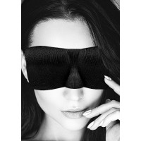 Ouch!  Black & White - Satin Curvy Eyemask - Øyemaske Sort