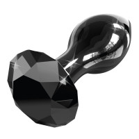 ICICLES No.78 - Sort Buttplug av Glass med Diamant