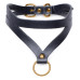Master Series - Bondage Baddie Collar With O-ring  - Sort/Gull