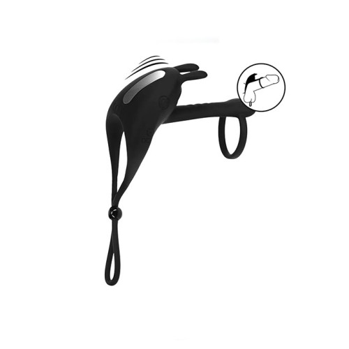 Levelz - 3 - Justerbar vibrerende penisring med skaft vibrator 